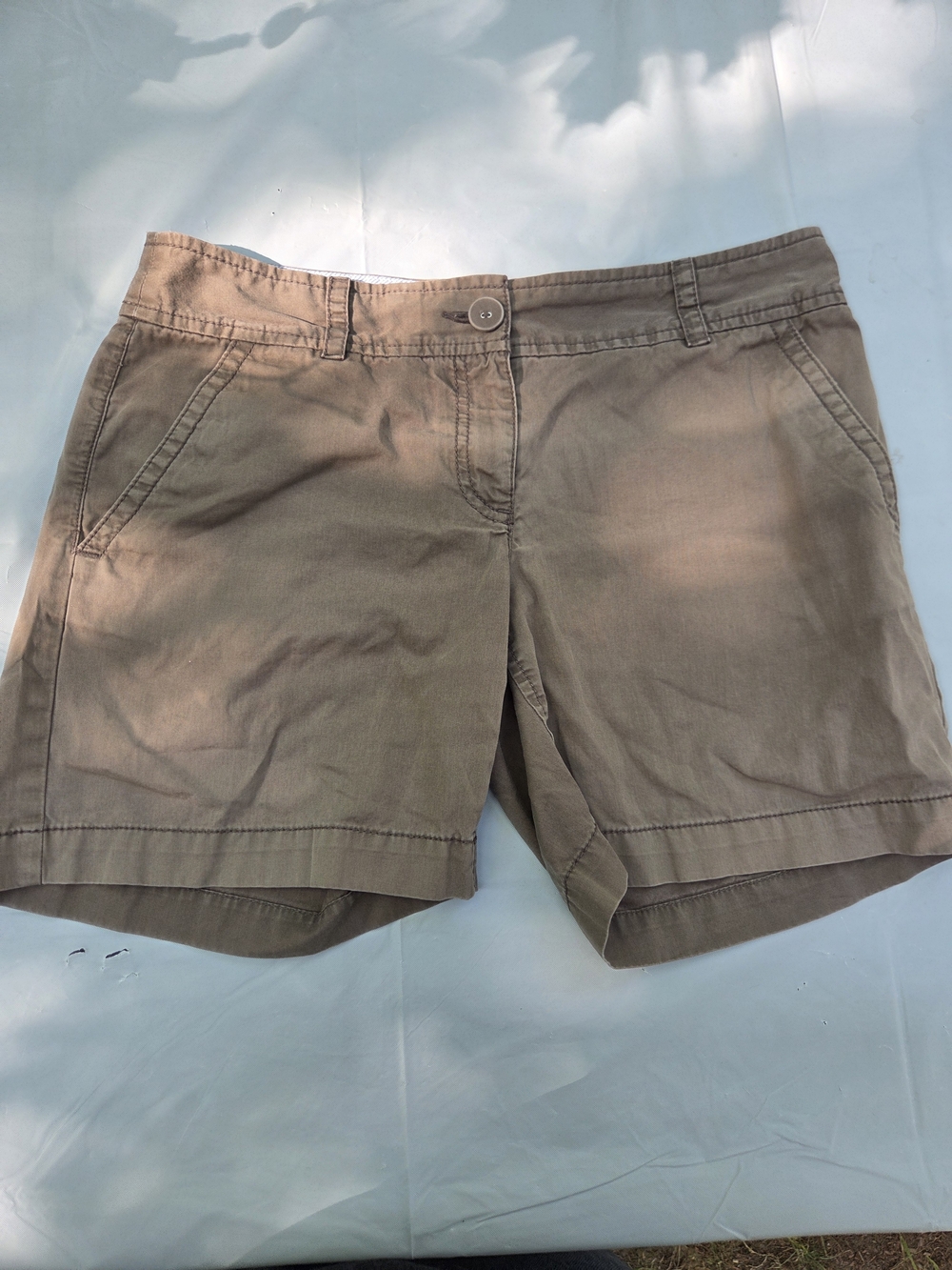 LOFT Khaki Cotton Bermuda Shorts